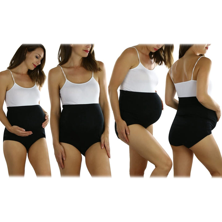 2-Pack: ToBeInStyle Womens High Waist Over The Bump Maternity Briefs Image 4