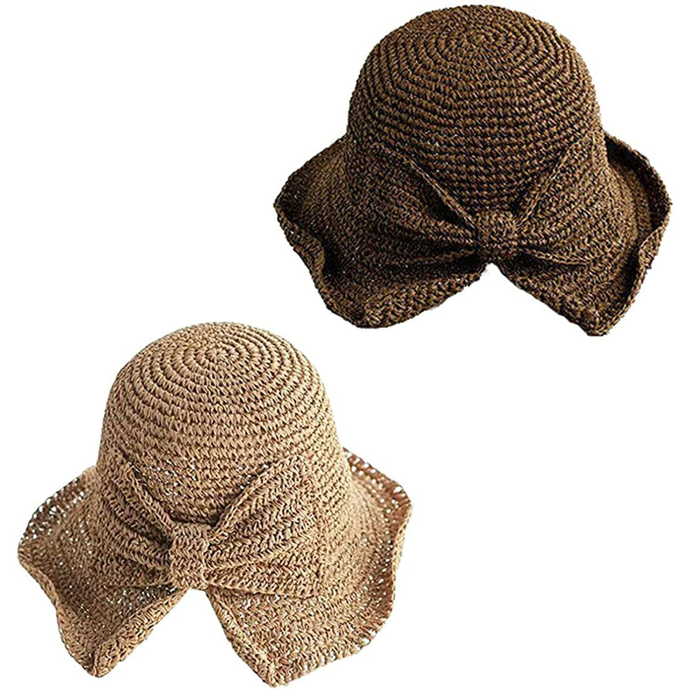 2-Pack: Foldable Wide Brim Floppy Straw Hat Image 2