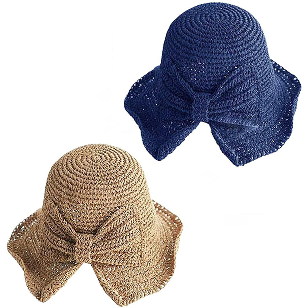 2-Pack: Foldable Wide Brim Floppy Straw Hat Image 3