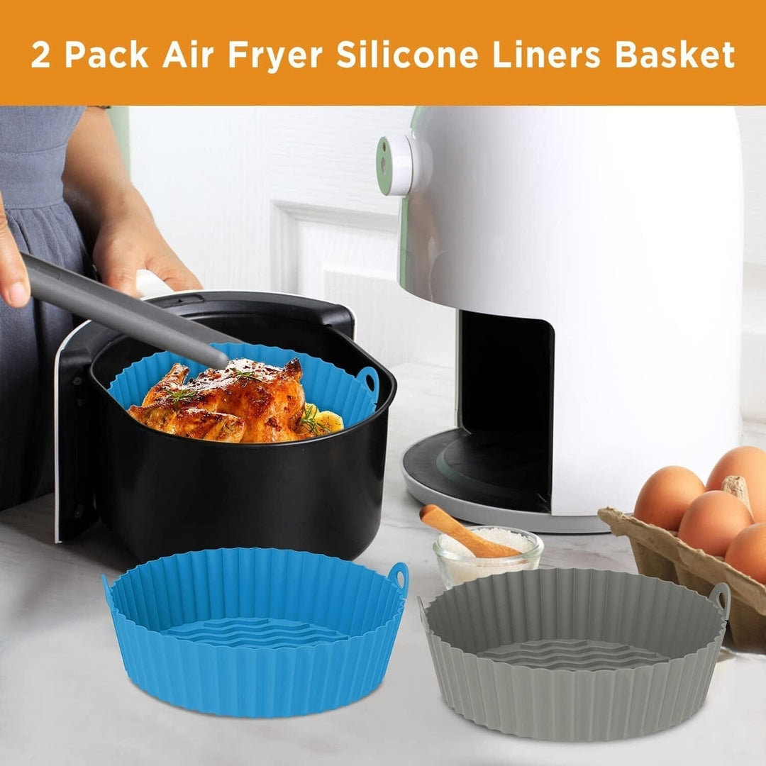 2-Pack: Foldable Silicone Air Fryer Liner Image 8