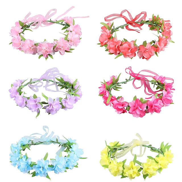 2-Pack: Girls Floral Style Polyester Hair Accessories Image 1