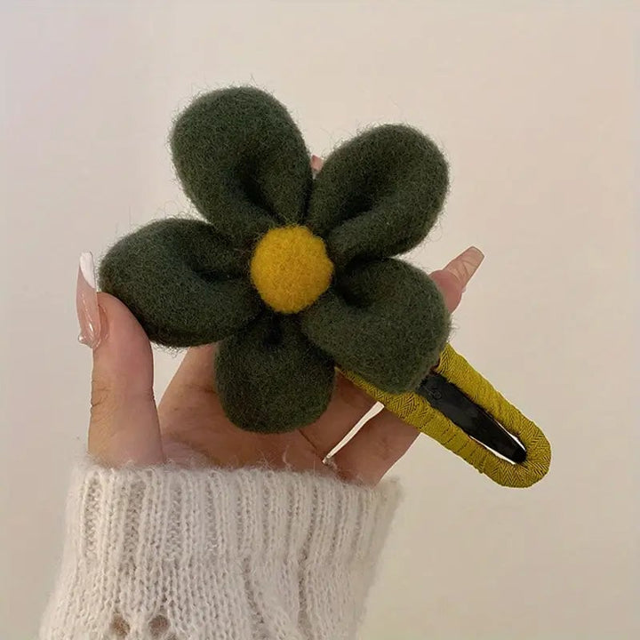 2-Pack: Gorgeous Plush Flower Hairpin Image 3