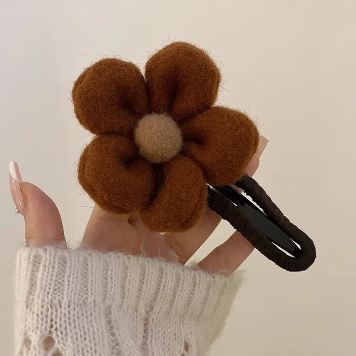 2-Pack: Gorgeous Plush Flower Hairpin Image 4