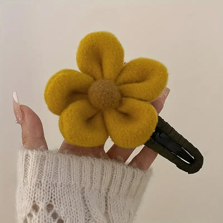 2-Pack: Gorgeous Plush Flower Hairpin Image 4