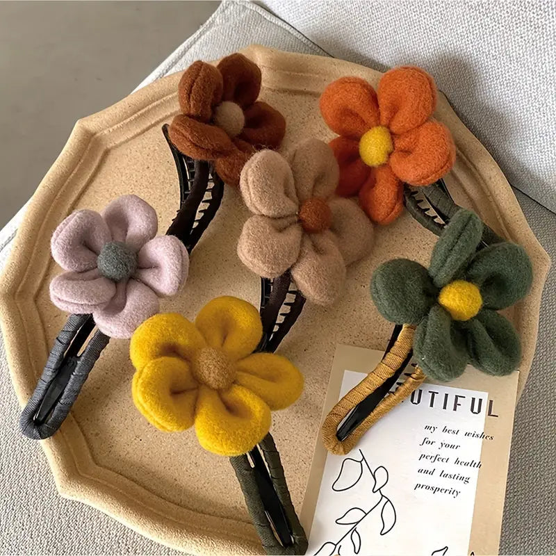 2-Pack: Gorgeous Plush Flower Hairpin Image 8