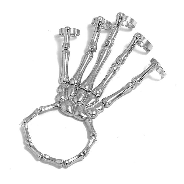 2-Pack: Gothic Bone Bracelet with Ring Image 6