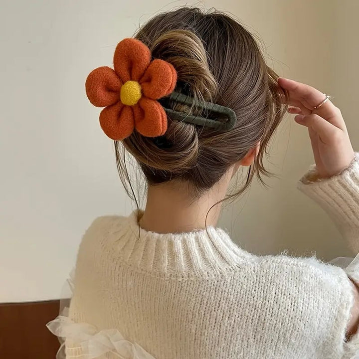 2-Pack: Gorgeous Plush Flower Hairpin Image 11