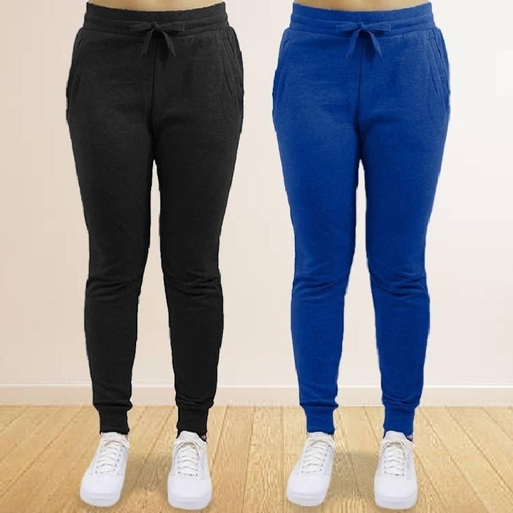 2-Pack: Galaxy By Harvic Womens Heavyweight Fleece-Lined Joggers Image 1