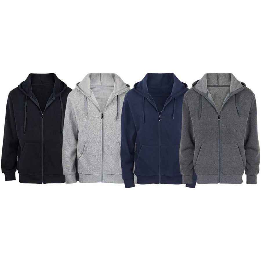 2-Pack: Mens Fleece Full-Zip Hoodies Image 1