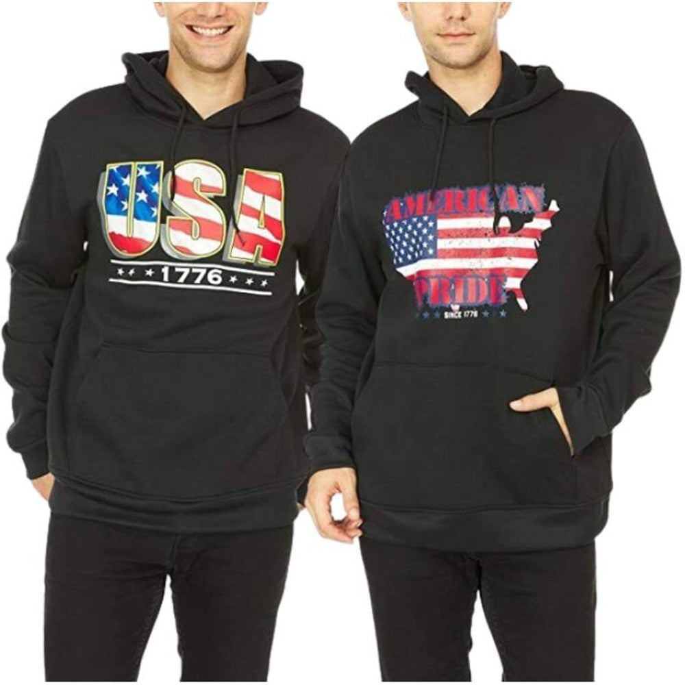 2-Pack: Mens Fleece-Lined Pullover Hoodies Image 2