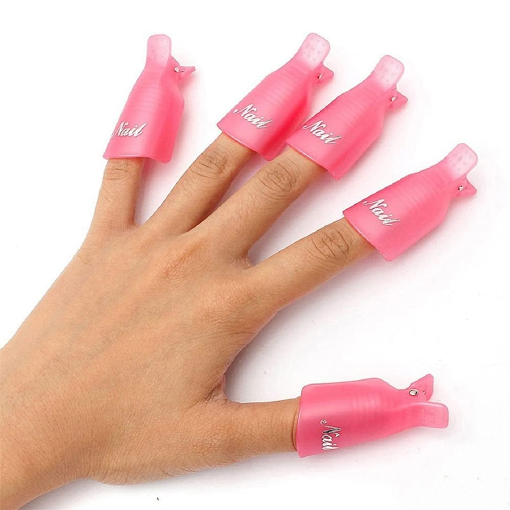 20-Piece Set: Plastic Acrylic Nail Art Soak Off Cap Clip UV Gel Polish Remover Wrap Tool Image 2