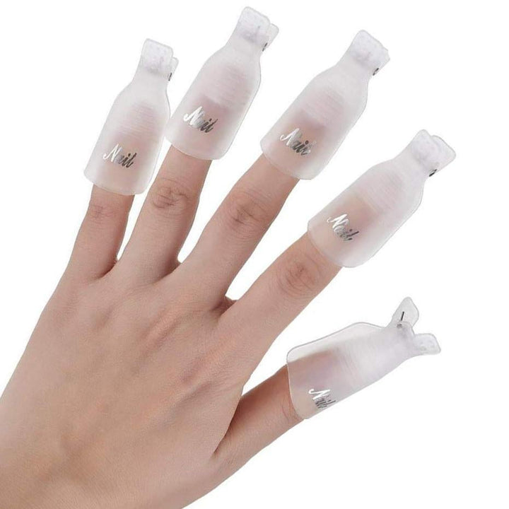 20-Piece Set: Plastic Acrylic Nail Art Soak Off Cap Clip UV Gel Polish Remover Wrap Tool Image 4