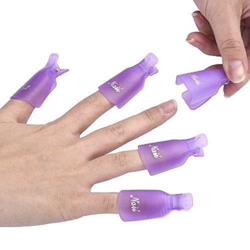 20-Piece Set: Plastic Acrylic Nail Art Soak Off Cap Clip UV Gel Polish Remover Wrap Tool Image 11