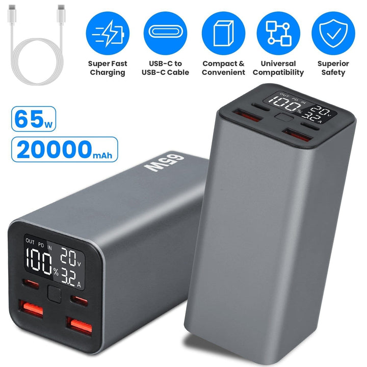 20000mah 65W USB-C PD Laptop Power Bank Fast Charging Image 6