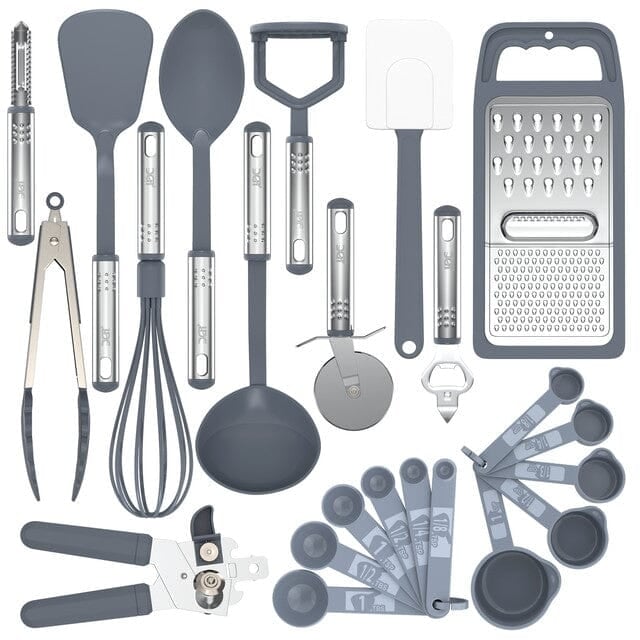 23-Piece: Lux Decor Collection Stainless Steel Nylon Cooking Utensils Set Image 4