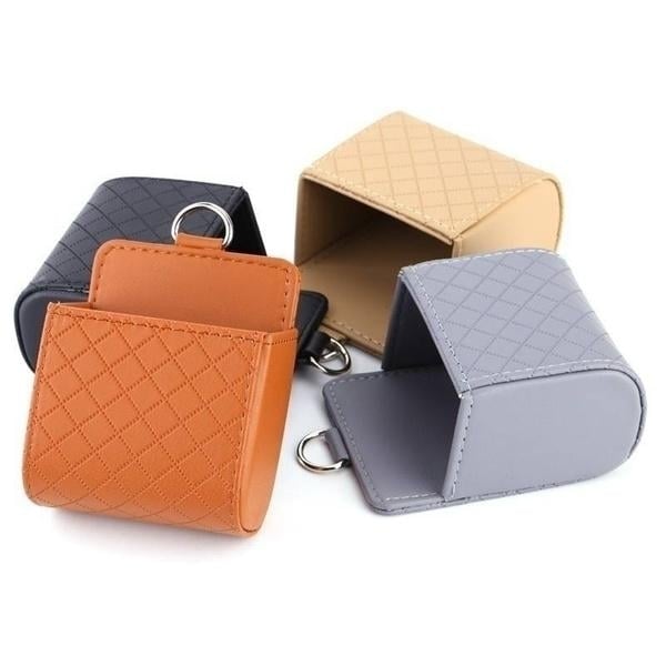 2-Pack: Universal Car Mobile Phone Bag PU Leather Car Auto Air Outlet Coin Bag Case Image 10