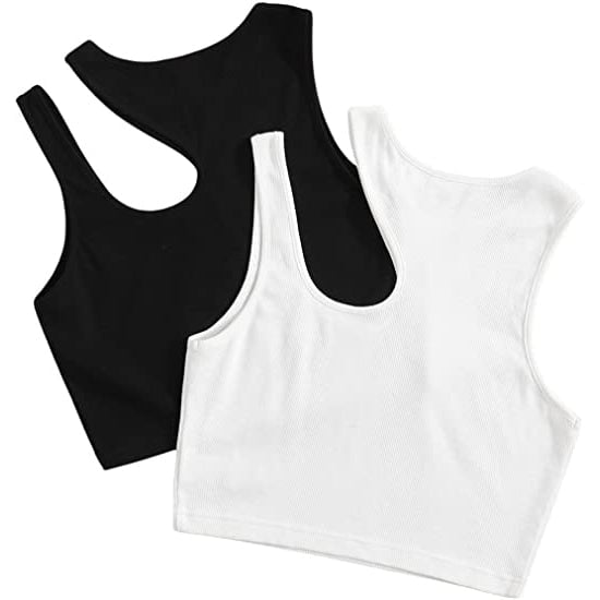 2-Pack: Womens Cropped Knit Tank Top Image 2