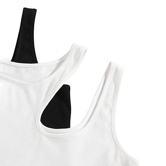 2-Pack: Womens Cropped Knit Tank Top Image 3