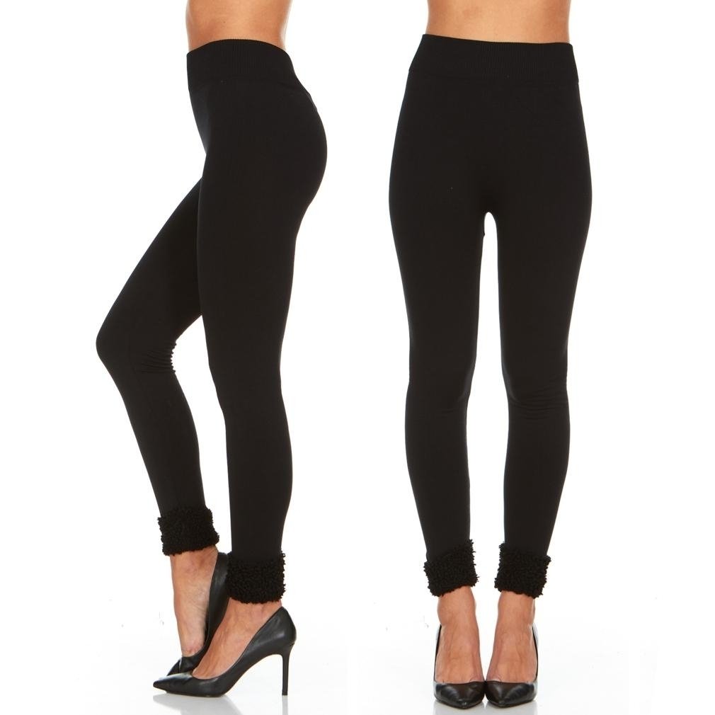 2-Pack: Womens Cuffed Fleece Leggings Image 3