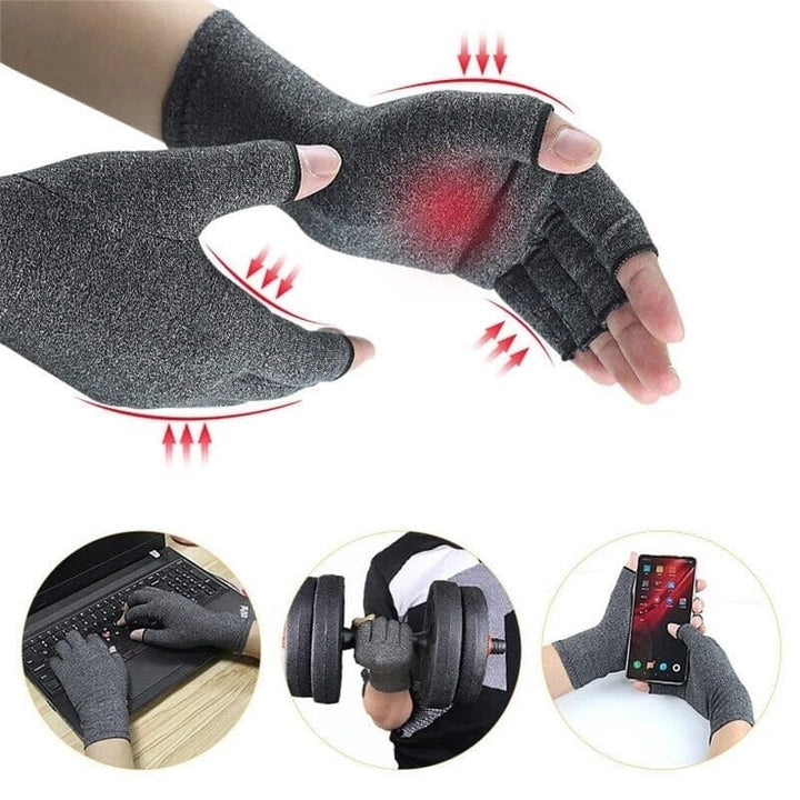 2-Pairs: Rheumatoid Arthritis Magnetic Compression Gloves Image 6