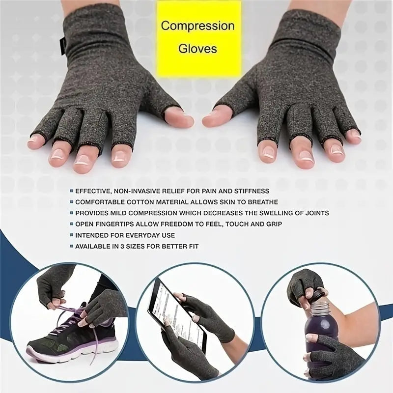 2-Pairs: Rheumatoid Arthritis Magnetic Compression Gloves Image 9