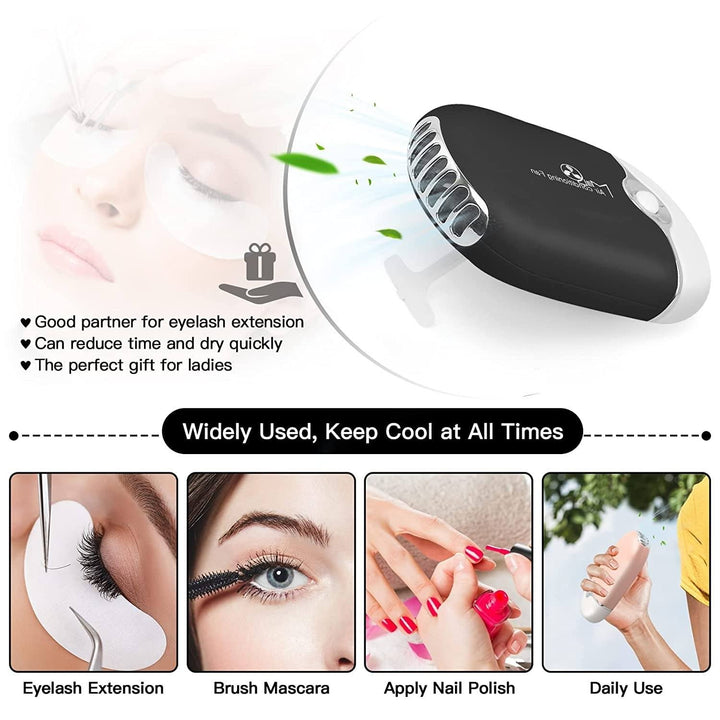 2-Piece: Rechargeable Handheld Mini Eyelash Fan Image 9