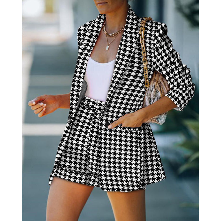 2-Piece: Womens Basic Shirt Collar Blazer Image 2