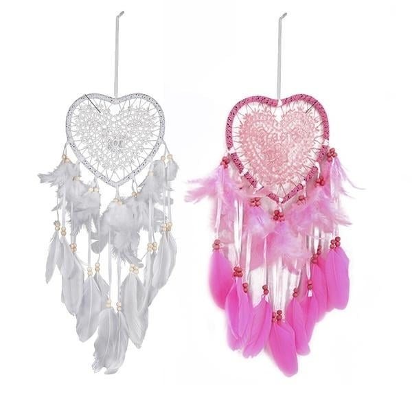 2-Pieces: Romantic LED Dream Catcher with Feather Dreamcatcher Night Light Image 4