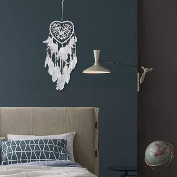 2-Pieces: Romantic LED Dream Catcher with Feather Dreamcatcher Night Light Image 9