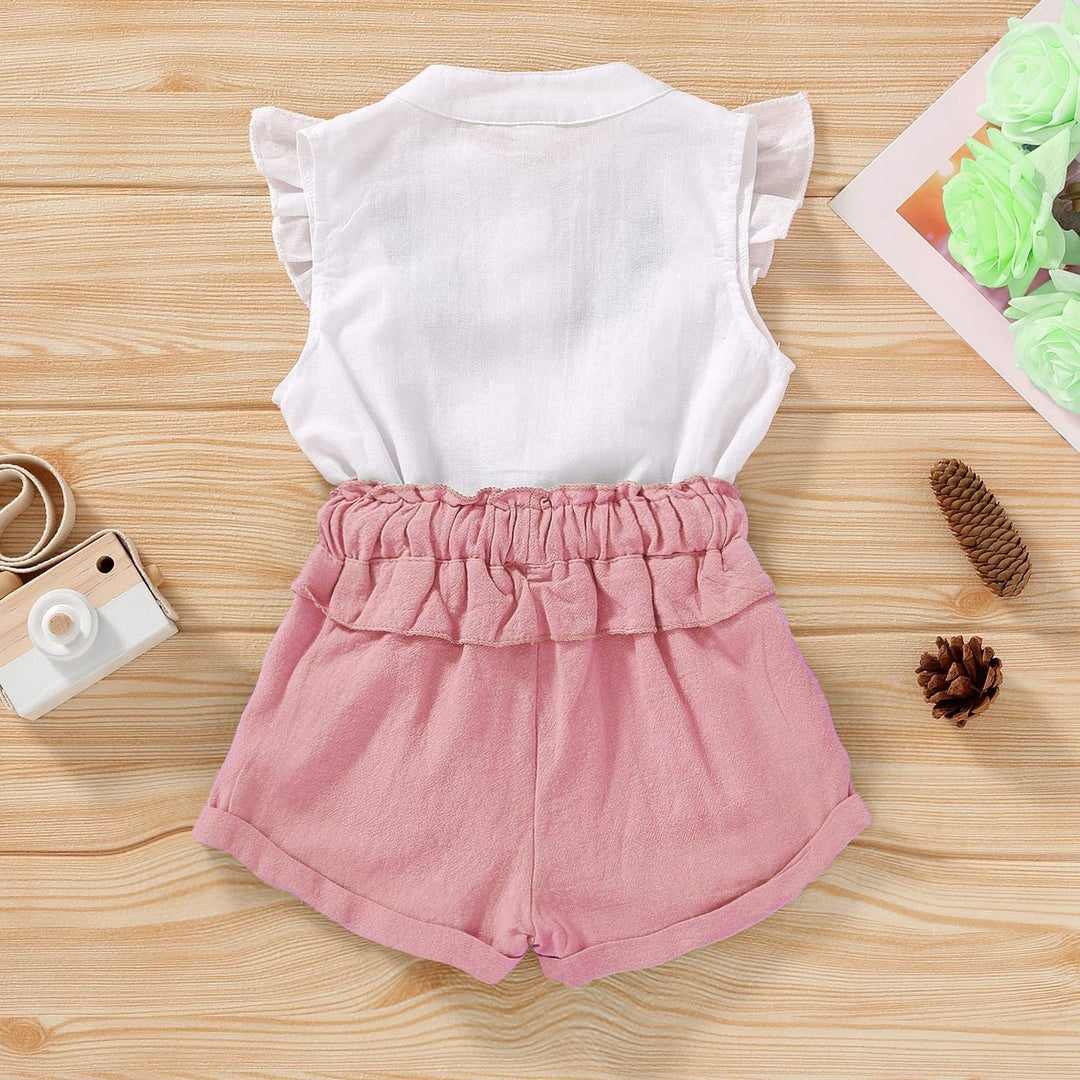 2-Piece: Baby Girls Outfits Clothes T-Shirt Vest Tops + Shorts Pants Image 10