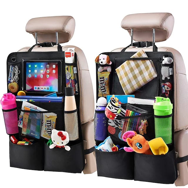 2-Piece: Car Rear Seat Organizer Storage Bag Image 1