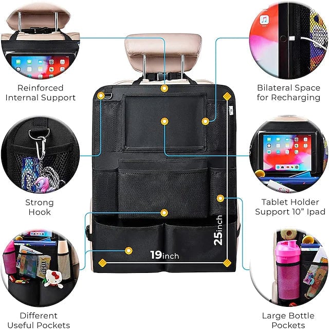 2-Piece: Car Rear Seat Organizer Storage Bag Image 2