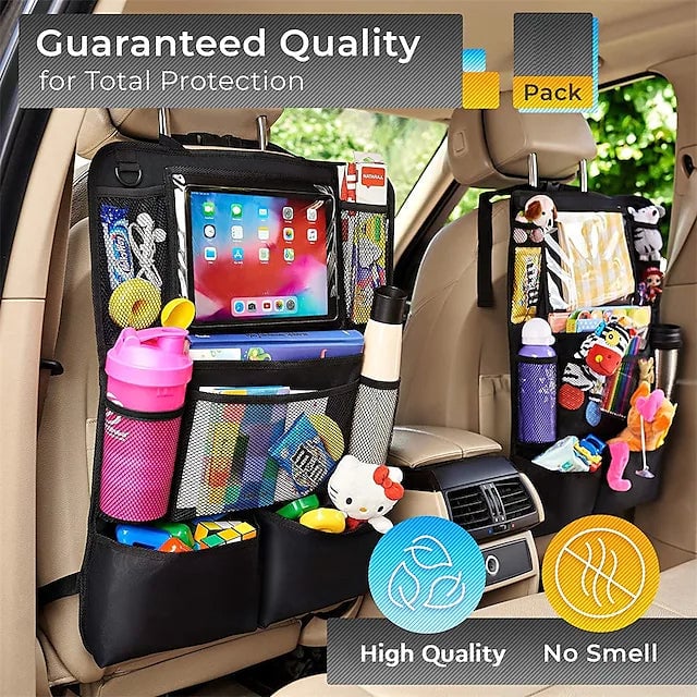 2-Piece: Car Rear Seat Organizer Storage Bag Image 4