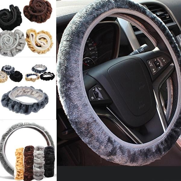 2-Piece: Car Steering Wheel Cover Image 1