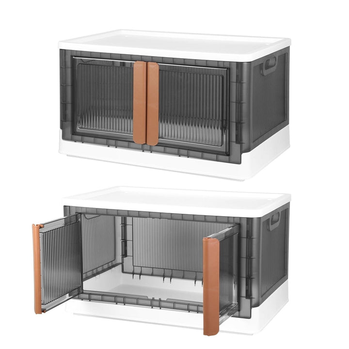 2-Piece: Foldable Stackable Storage Bins with Lid Image 4