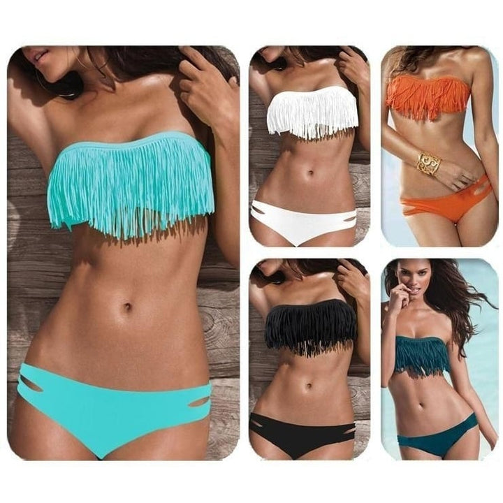 2-Piece: Fashion Fringe Bikini Swimwear Image 1