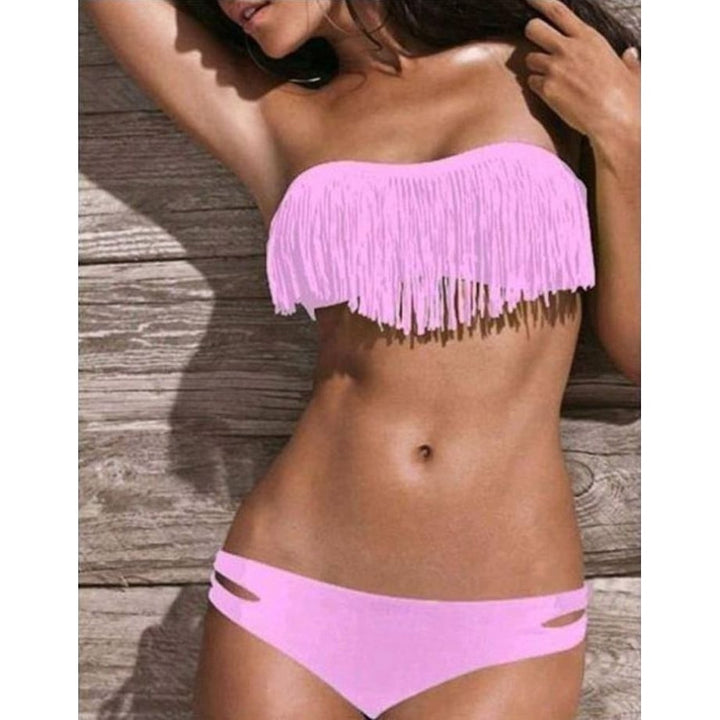 2-Piece: Fashion Fringe Bikini Swimwear Image 1