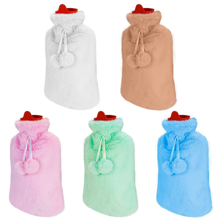 2L Hot Water Bottle with Plush Cover Image 1