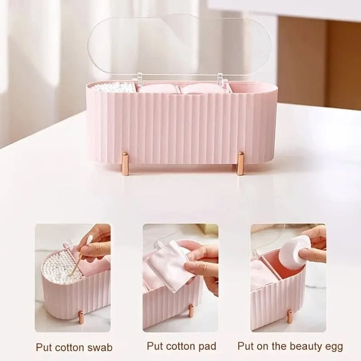 3 Compartments Cotton Swab Storage Box Image 7