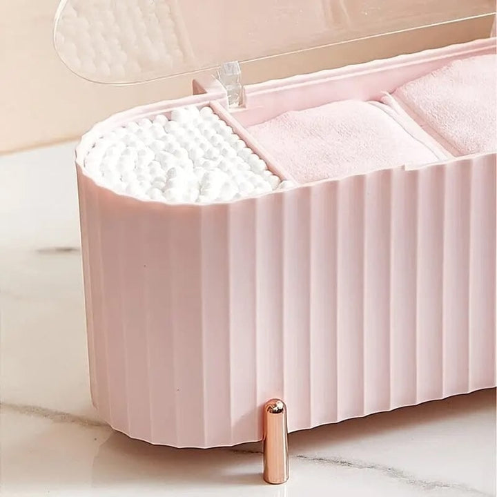 3 Compartments Cotton Swab Storage Box Image 9