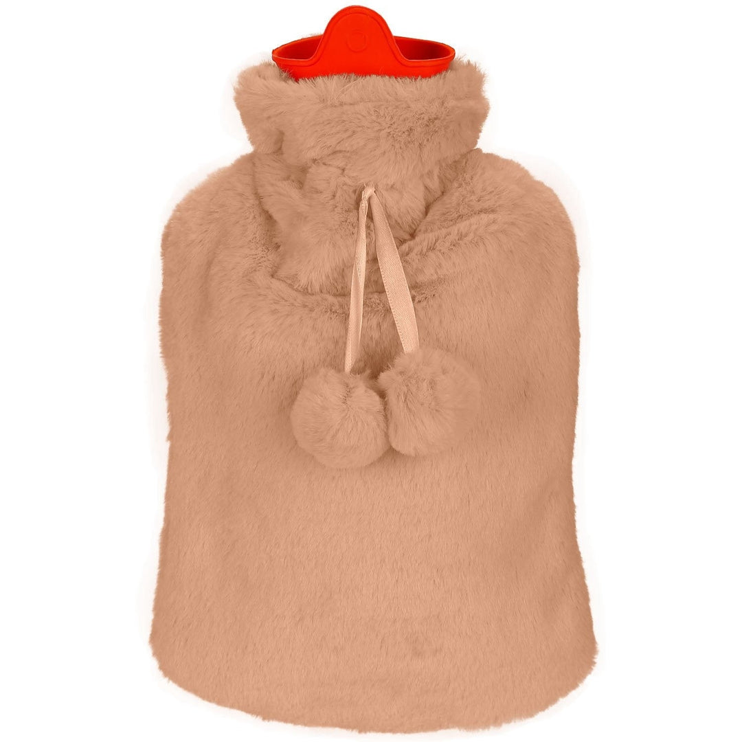 2L Hot Water Bottle with Plush Cover Image 4