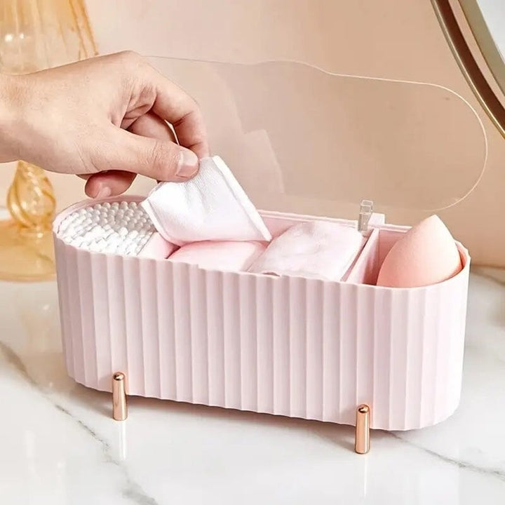 3 Compartments Cotton Swab Storage Box Image 10