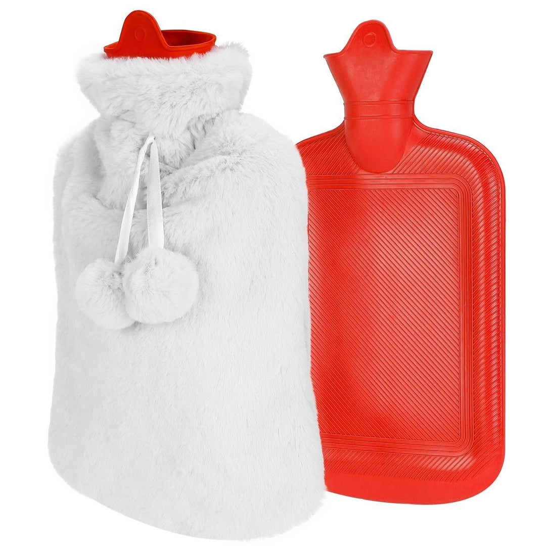 2L Hot Water Bottle with Plush Cover Image 7