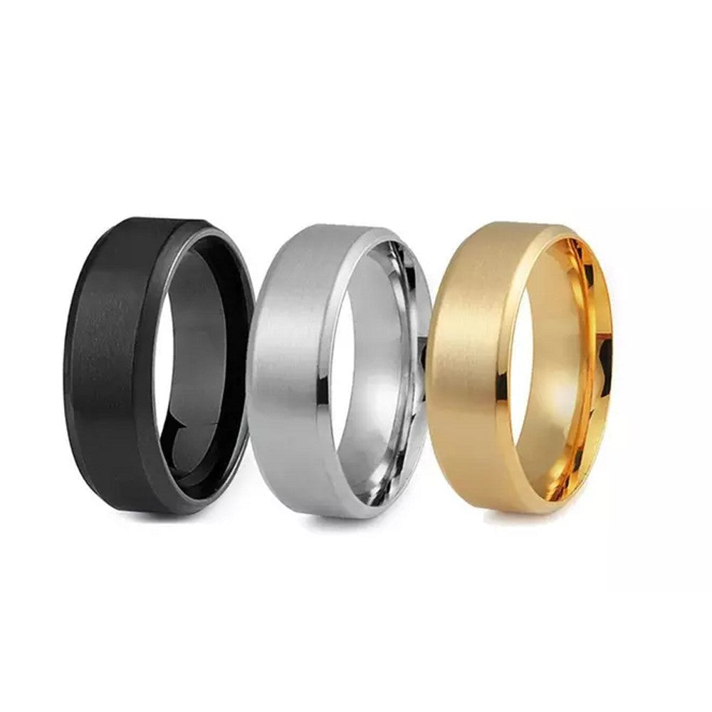 3 Pack: 316L Stainless Steel Comfort Fit Band Rings Image 2