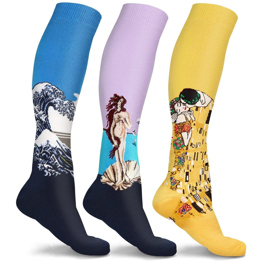 3 or 6-Pairs: DCF Famous Art Paintings Compression Socks Image 2