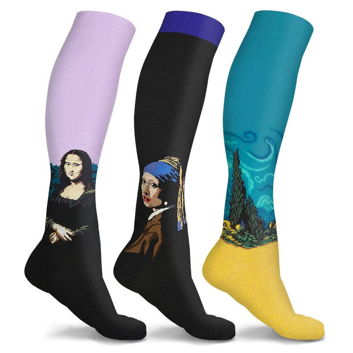 3 or 6-Pairs: DCF Famous Art Paintings Compression Socks Image 3