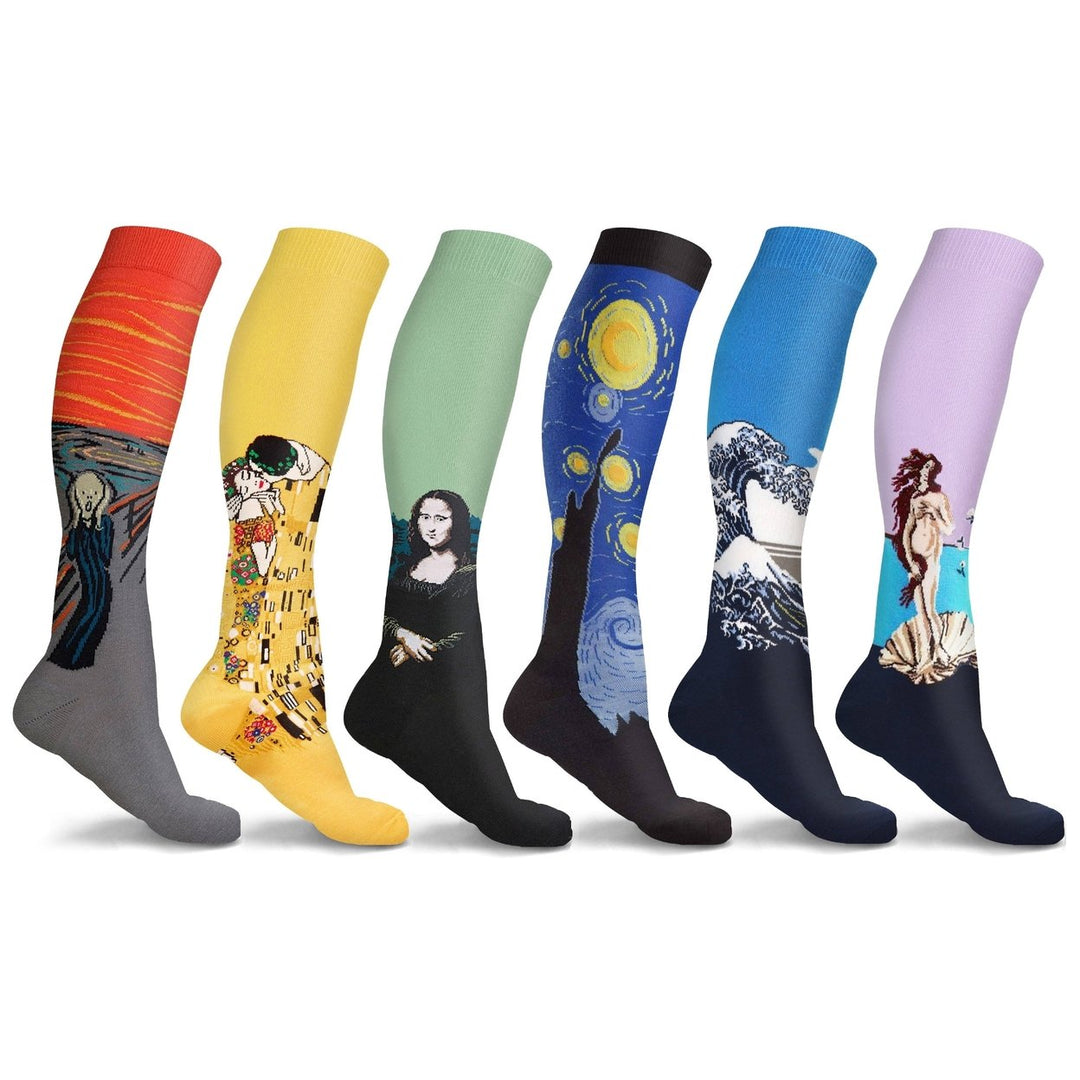 3 or 6-Pairs: DCF Famous Art Paintings Compression Socks Image 4