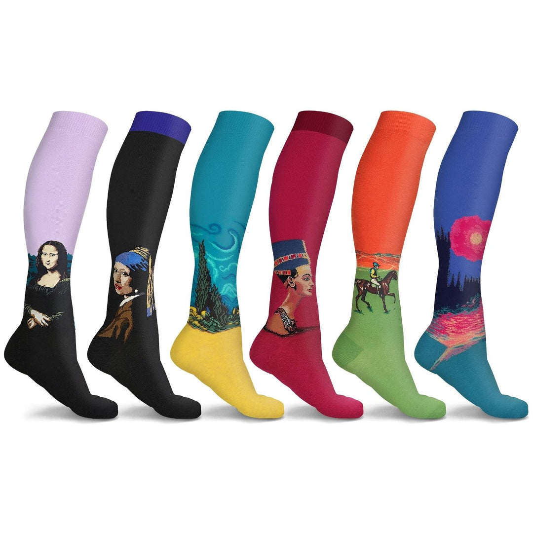 3 or 6-Pairs: DCF Famous Art Paintings Compression Socks Image 6