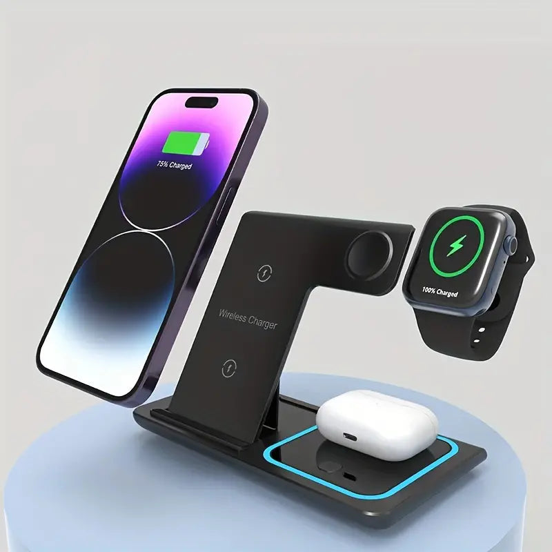 3-in-1 Folding Fast Wireless Charger Station Image 1