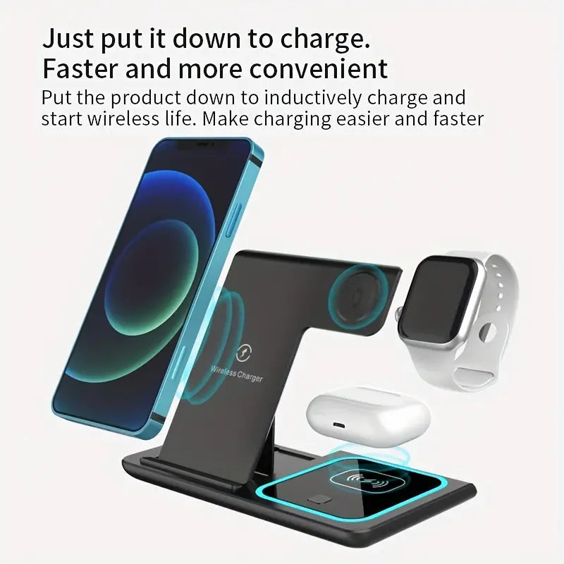 3-in-1 Folding Fast Wireless Charger Station Image 4